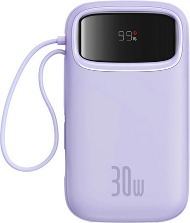 Powerbank BASEUS QPow 2 20000 mAh 30 W met 2× USB‑C (paars)