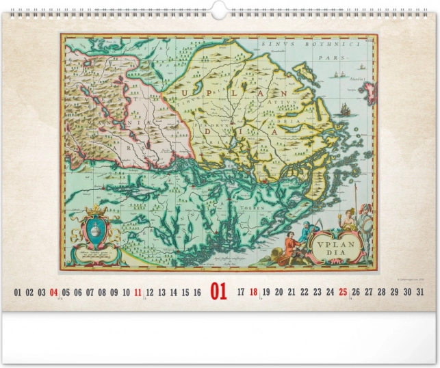Wandkalender Oude Kaarten 2026