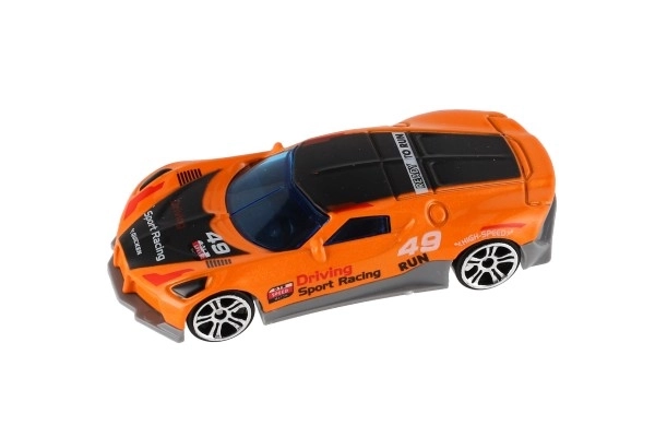 Auto sport 6st metalen/kunststof 8cm met vrije loop in doosje 10,5x27,5x4cm