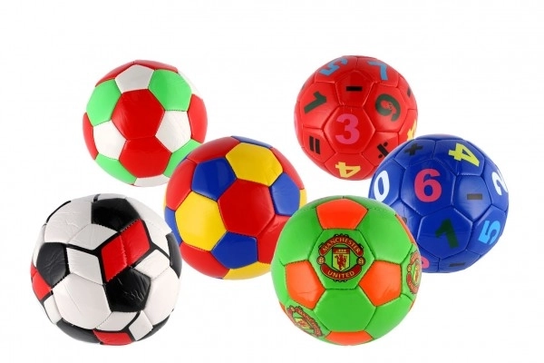 Kleine junior voetbalbal opgeblazen gestikt 15cm leer in netzak