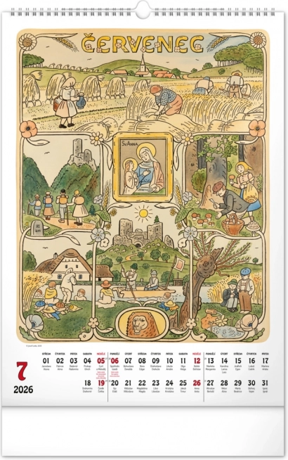 Muurkalender Josef Lada 2026