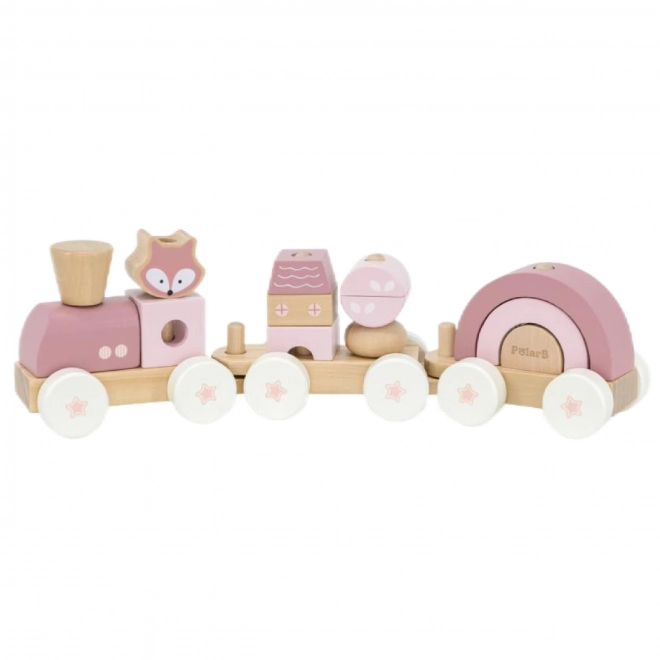 Viga PolarB roze treinset met wagons en blokken