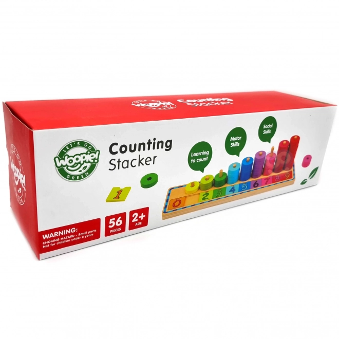 Woopie Green Montessori houten tel- en kleurpuzzel, 56 stuks