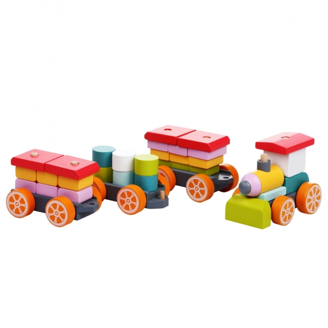 CUBIKA 13319 Treintje drie wagons - houten puzzel 35 stukken