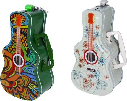 Spaarpot in de vorm van een gitaar