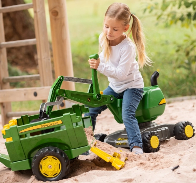 Kindergraafmachine op wielen John Deere