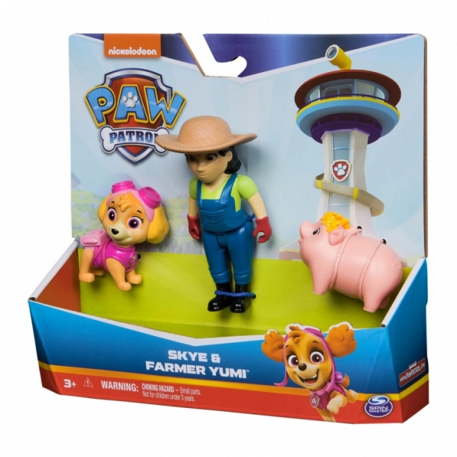 Figurenset PAW Patrol: Skye, boerin Yumi en biggetje