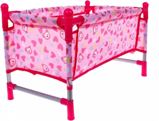 Roze bedje voor poppen