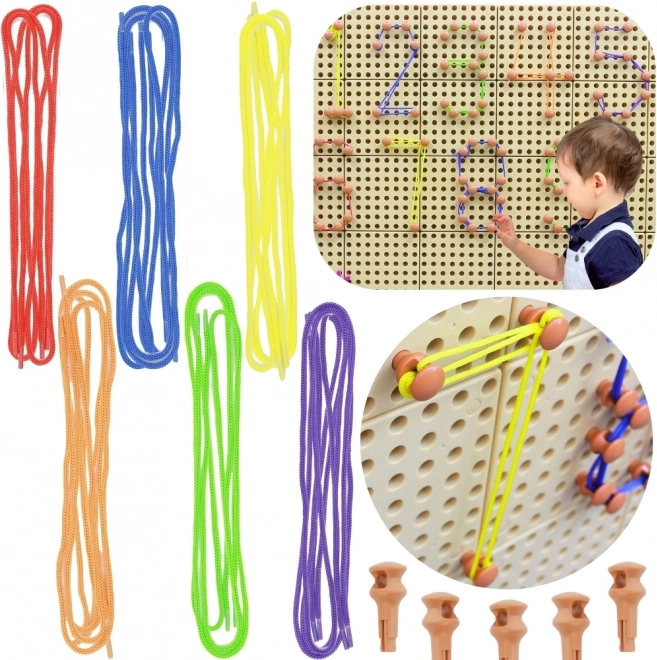Masterkidz set met pinnetjes en koorden voor de wetenschappelijk-creatieve STEM‑bord
