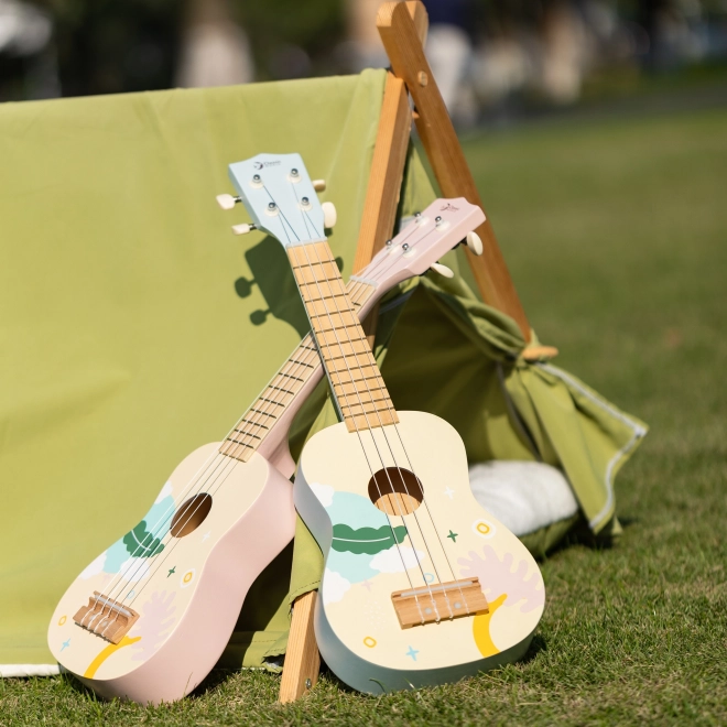 Klassieke wereld roze houten ukelele voor kinderen