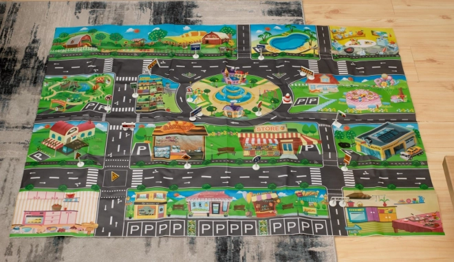 Speelthermomat voor kinderen 130x100 cm - straat