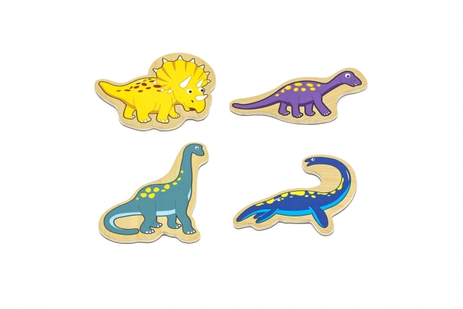 Houten magneten 20 st - dinosauriërs