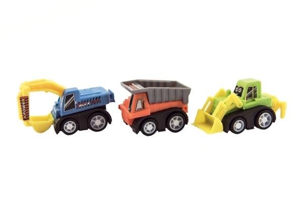Set van 6 verschillende bouwvoertuigen