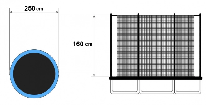 Veiligheidsnet binnenkant trampoline 250cm 8ft/6