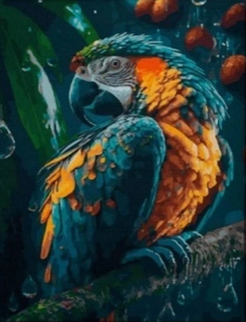 Diamantschilderen Papegaai 30x40 cm
