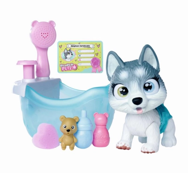 Husky Hondje Pamper Petz in bad