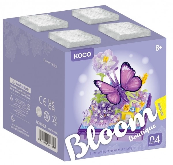 Bouwset mini KOCO Vlinder kunststof 471st in doos 11x12x11cm