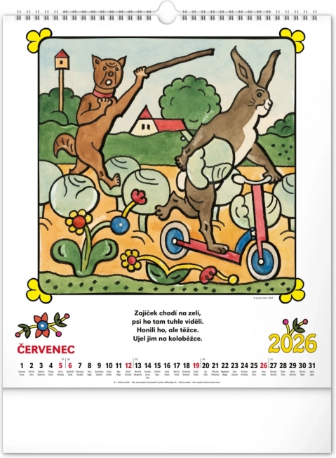 Muurkalender Josef Lada - Rijmpjes 2026