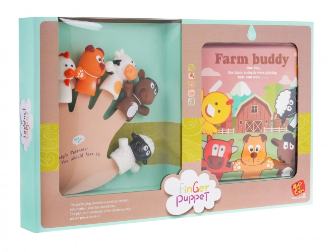 Set rubberen boerderijpoppen + brochure