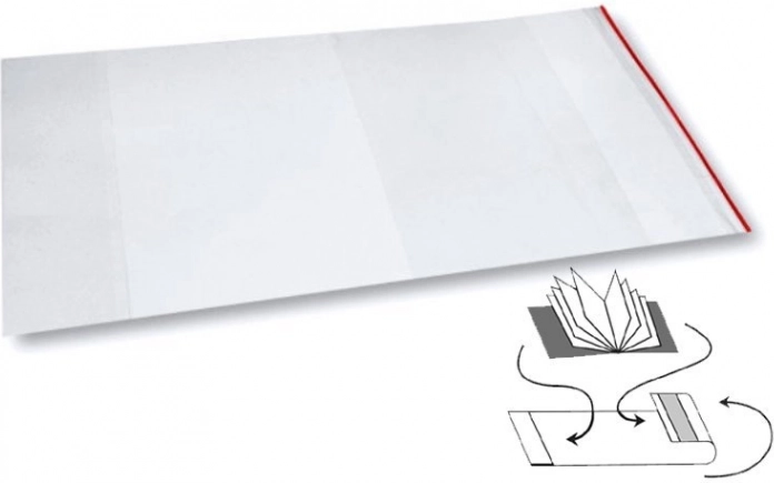 universele transparante PP-hoes 312 × 540 mm met glanzend oppervlak en zelfklevende strip