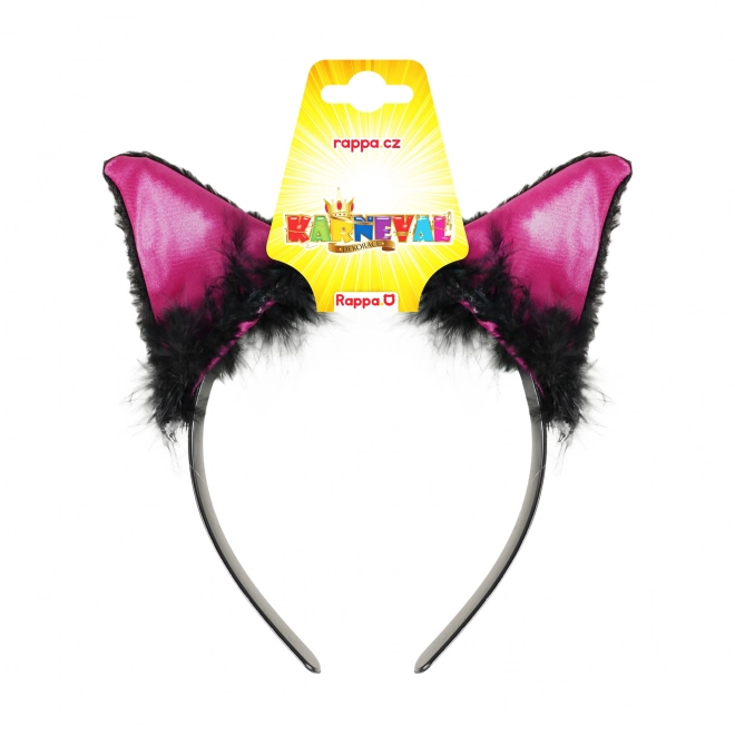 Carnaval hoofdband Kat met oortjes en veren
