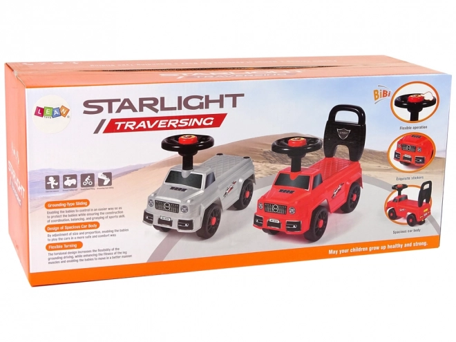 Kinder loopauto QX-5500 zilver met claxon en rugleuning