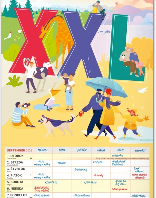 Muurkalender Familieplanner XXL 2026