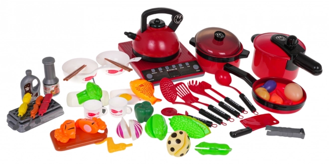 Rode set keukengerei + accessoires