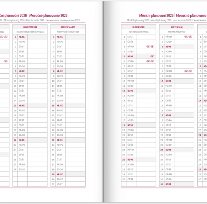 Dagelijkse agenda NOTIQUE Balakon 2026, zwart, 15 x 21 cm