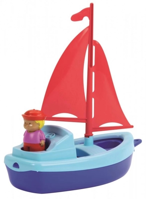 Zeilboot 22,5 cm met matroos