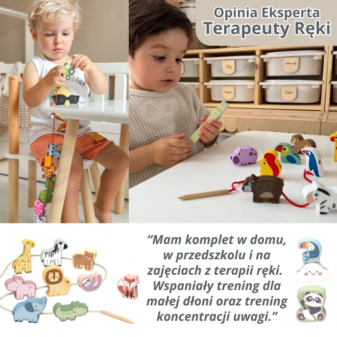 TOOKY TOY houten rijgrups – cijfers leren, 20 delen