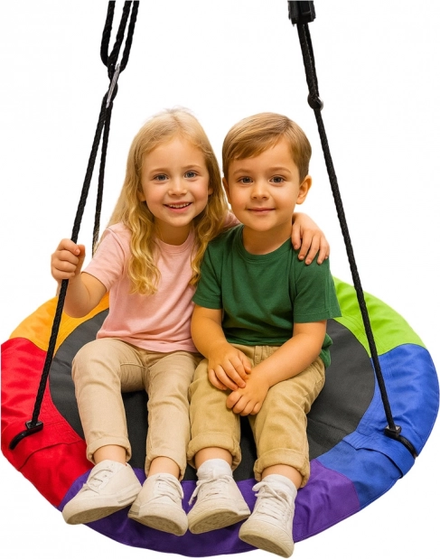 Kleurrijke tuin schommel voor kinderen Ooievaarsnest 100 cm