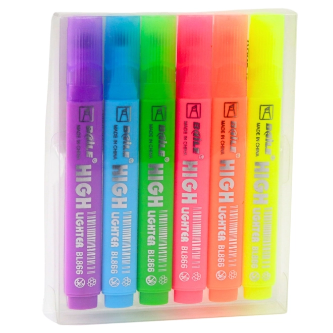 Set van neonmarkeerstiften 6 stuks