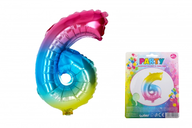 Regenboog ballon nummer 6