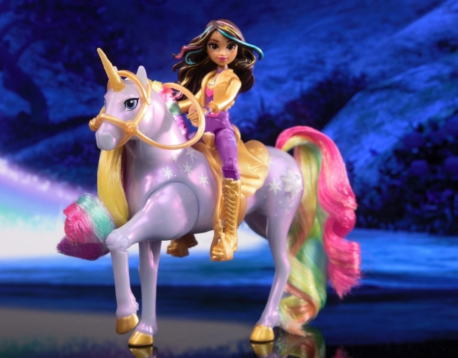Sophia en Wildstar van de Eenhoornacademie met magisch licht