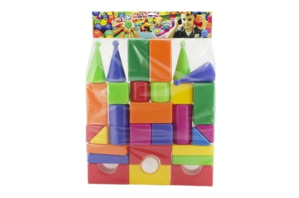 Bouwstenen grote blokken 18 stuks plastic in zak 40x53x8cm