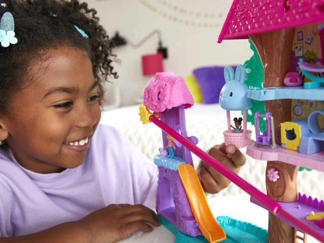 Polly Pocket Set figuren Dierenavontuur Boomhut
