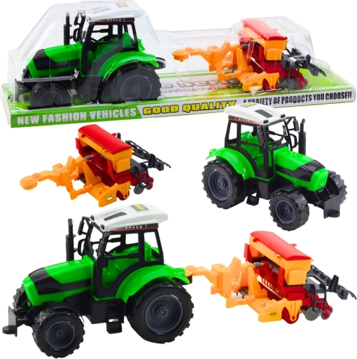 Kindertractor met aanhang-zaaimachine