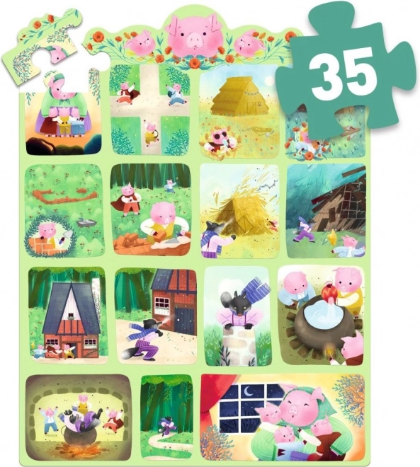 DJECO puzzel Drie biggetjes 35 stukjes