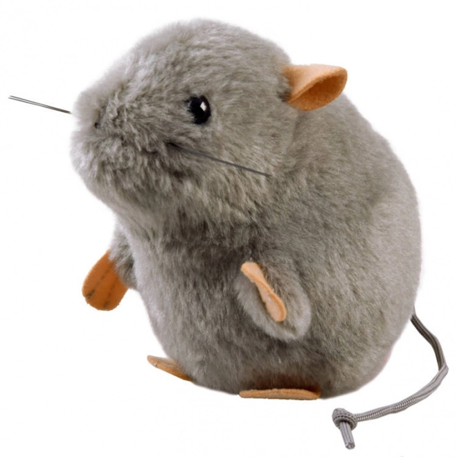 Grijze pluchen muis 13 cm