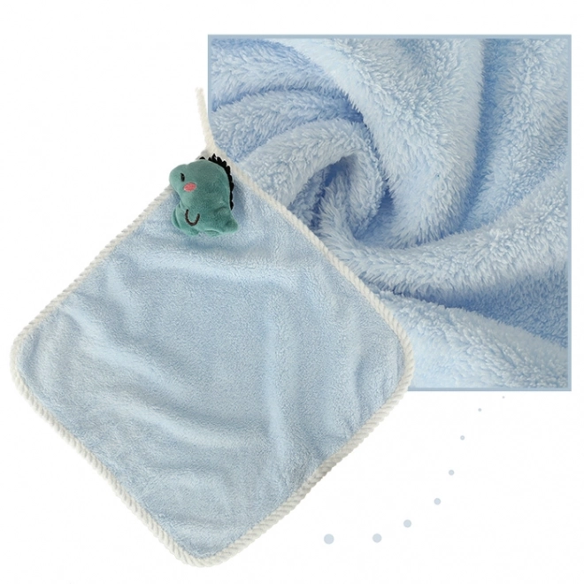 Kinderhanddoek voor de kleuterschool 30x30cm blauwe dinosaurus