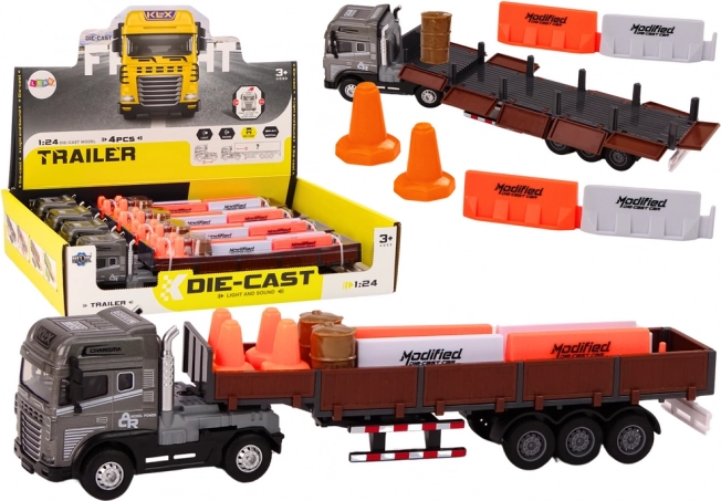 Vrachtwagenmodel met aanhanger 1:24 met functies
