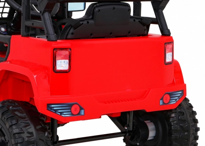 Accu-aangedreven Jeep Dark Night voor kinderen + langzame start + EVA + LED audio – Rood