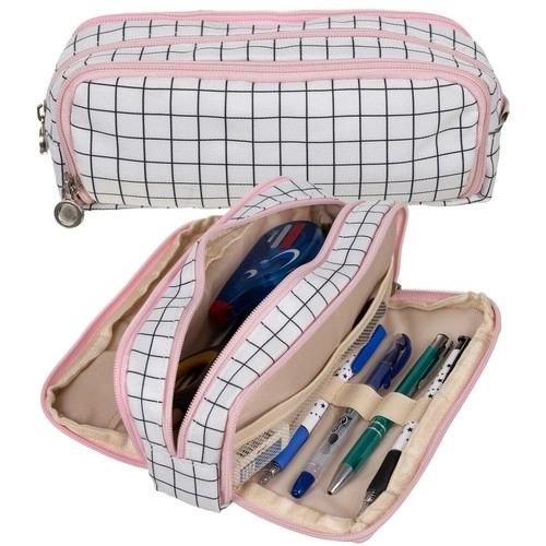 Driedubbele etui - geruite Maaleo24514