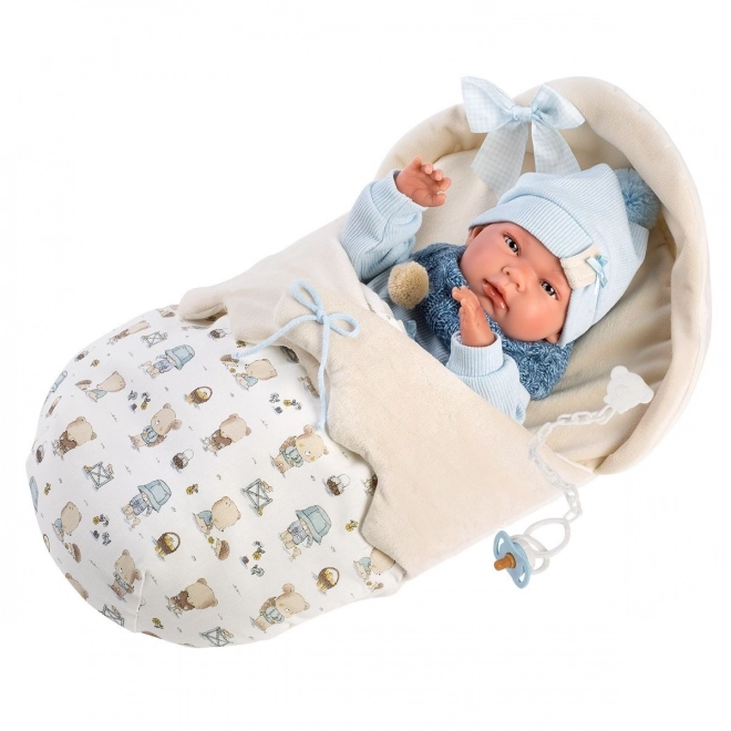 Llorens 73885 PASGEBOREN JONGEN - realistische pop baby met volledig vinyllichaam - 40 cm