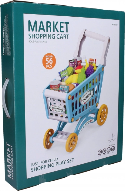 Kinderwinkelwagentje met levensmiddelen 40 × 24,5 × 44 cm