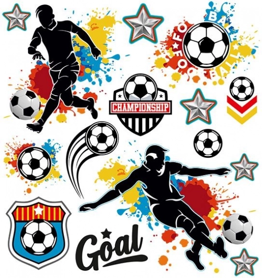 Voetbal strijkpatches - klein vel