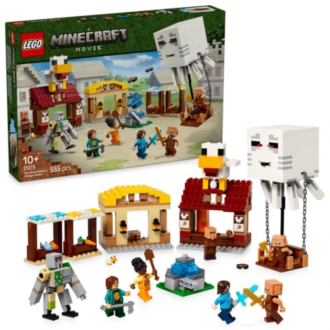 LEGO Minecraft 21273 Aanval van de Ghast-ballon op het dorp