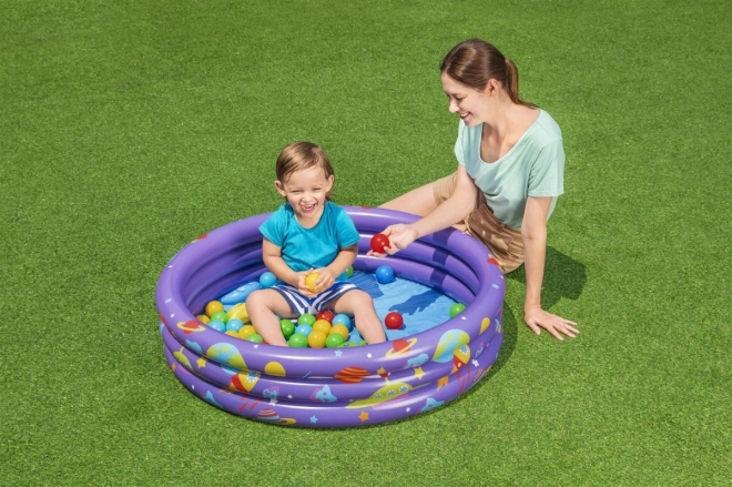 Intergalactisch opblaasbaar zwembad met ballen 1,02 m x 25 cm