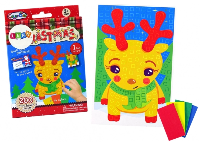 Doe-het-zelf Kleurmozaïek Kerststicker Rendier Set